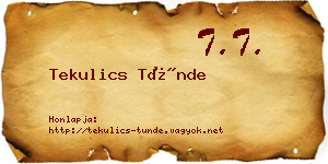 Tekulics Tünde névjegykártya