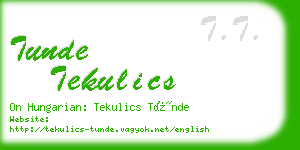 tunde tekulics business card